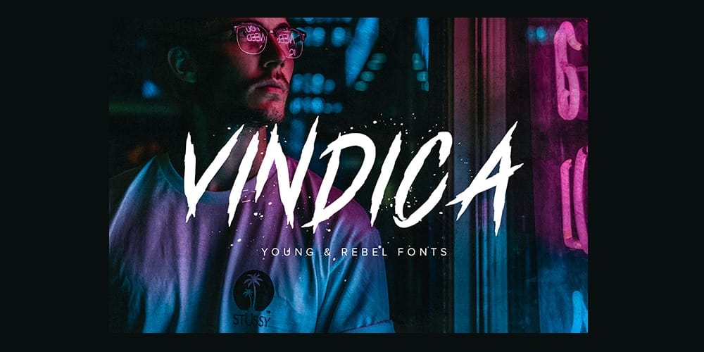 200+ Great Free Fonts for Designers 551 Vindica Rebel Typeface