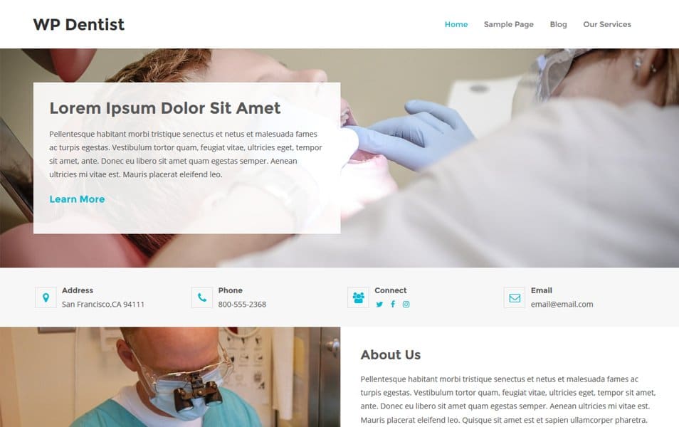 WP Dentist Responsive WordPress Theme