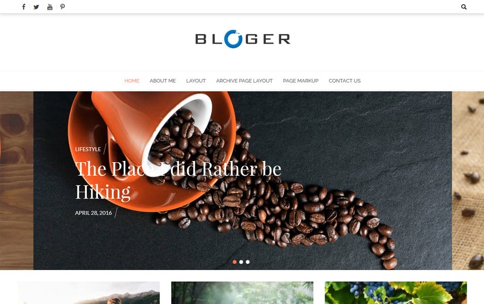50+ Popular Free Personal Blog WordPress Themes 2024 13 Bloger