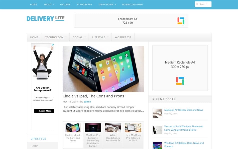 50+ Popular Free Personal Blog WordPress Themes 2024 41 Delivery Lite