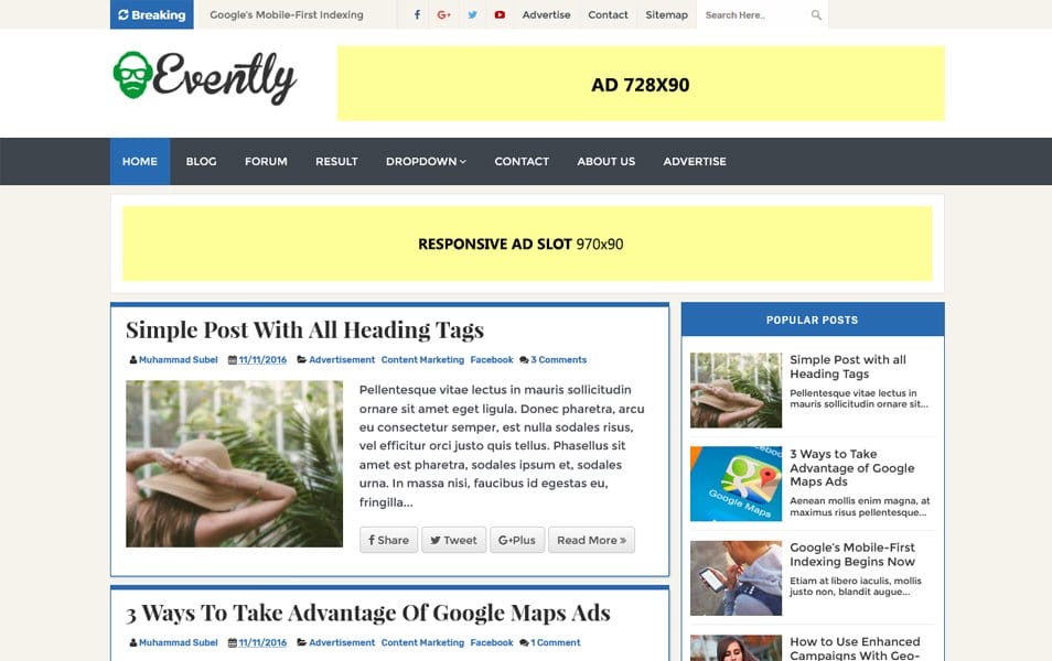 300+ Best Free Responsive Blogger Templates 2025 454 Evently Responsive Blogger Template