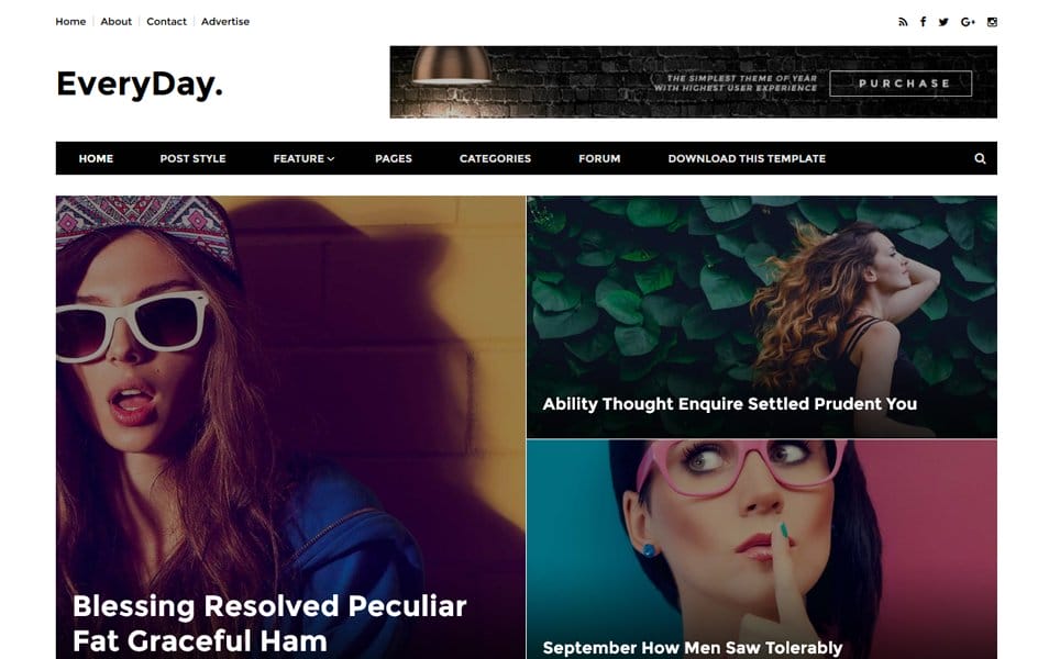 150+ Free Responsive Magazine Style Blogger Templates 2025 62 Everyday Responsive Blogger Template