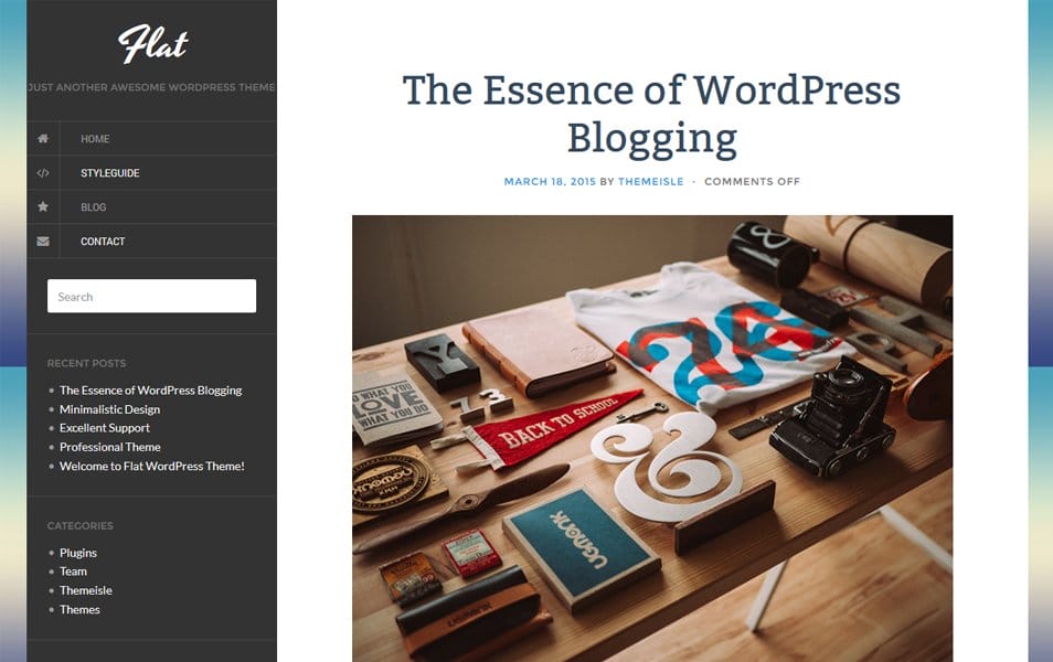 50+ Popular Free Personal Blog WordPress Themes 2024 42 Flat