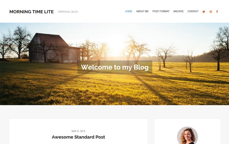 50+ Popular Free Personal Blog WordPress Themes 2024 37 MorningTime Lite