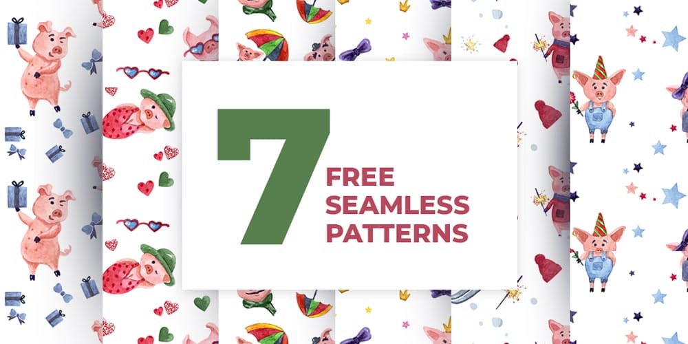 Ultimate Collection of Free Patterns 225 Pig Seamless Pattern