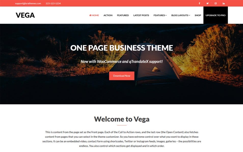 50+ Popular Free Personal Blog WordPress Themes 2024 33 Vega