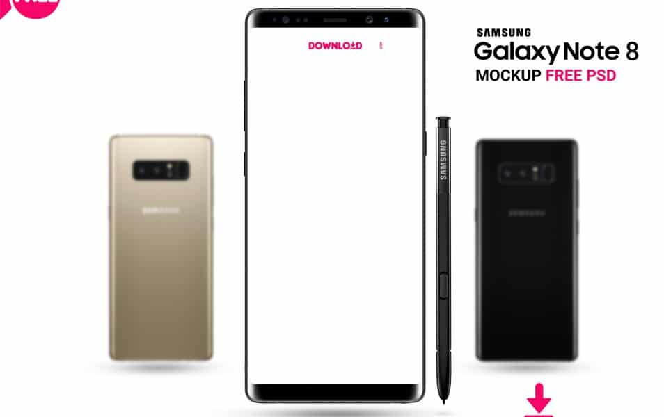 Free Samsung Galaxy Note 8 Mockup