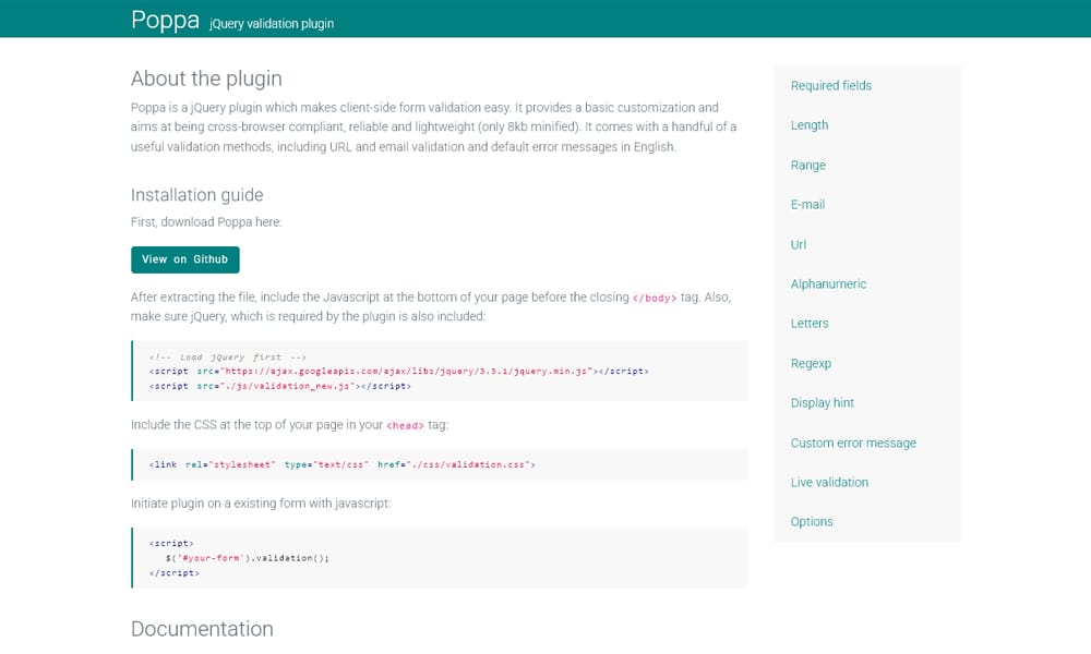 25+ jQuery Form Validation Plugins 28 Poppa