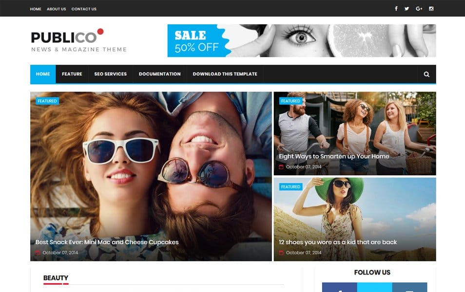 150+ Free Responsive Magazine Style Blogger Templates 2025 55 Publico Responsive Blogger Template
