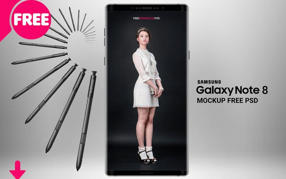 Samsung Galaxy Note 8 Mockup Free PSD