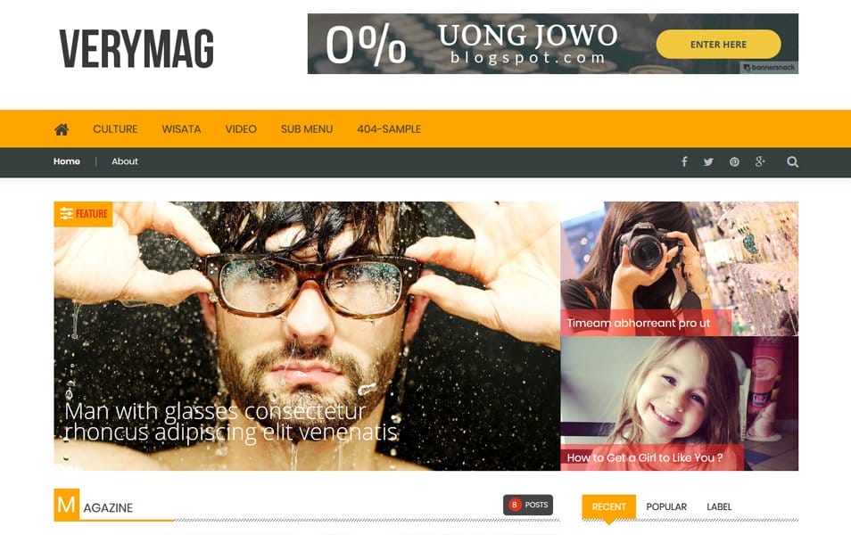 150+ Free Responsive Magazine Style Blogger Templates 2025 56 VeryMag Responsive Blogger Template