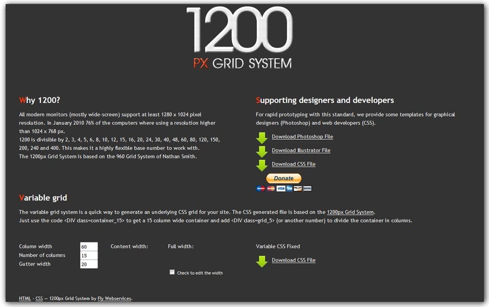 The Ultimate Collection of CSS Generators 146 1200px Grid System