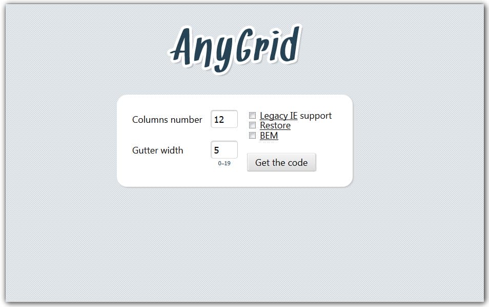 The Ultimate Collection of CSS Generators 133 AnyGrid