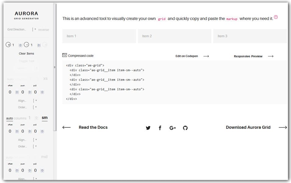 The Ultimate Collection of CSS Generators 148 Aurora Grid