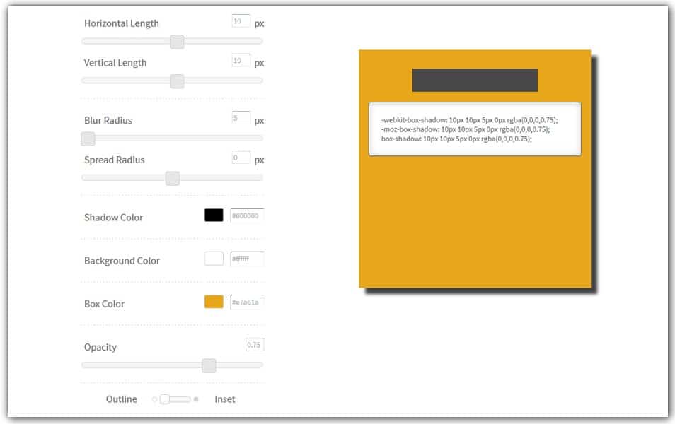 The Ultimate Collection of CSS Generators 233 Box Shadow CSS Generator | CSSmatic
