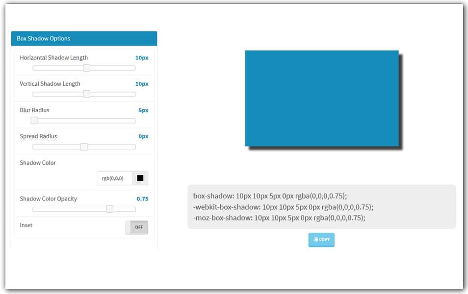 The Ultimate Collection of CSS Generators 248 Box Shadow CSS Generator