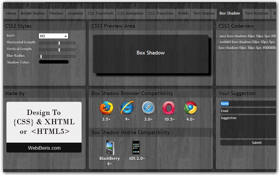 The Ultimate Collection of CSS Generators 242 Box Shadow Generator | CSS3 Maker