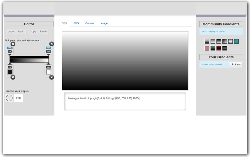 The Ultimate Collection of CSS Generators 68 Brian Grinstead Gradient Generator