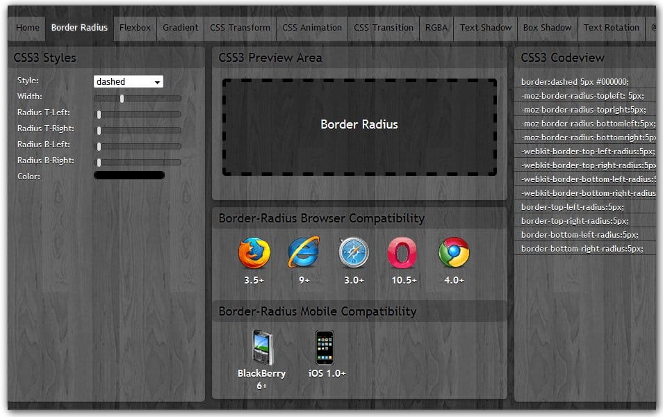 The Ultimate Collection of CSS Generators 218 CSS Border Radius | CSS3maker