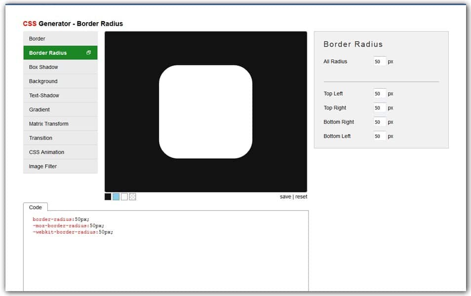 The Ultimate Collection of CSS Generators 214 CSS Border Radius Generator | Angrytools