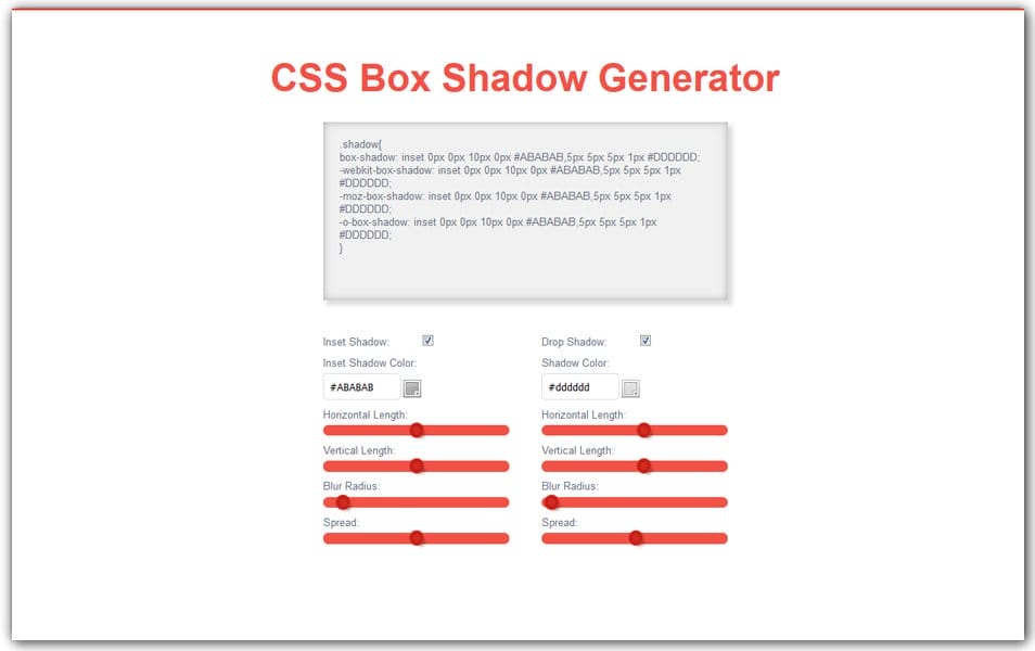 The Ultimate Collection of CSS Generators 241 CSS Box Shadow Generator | CSS3 Developers