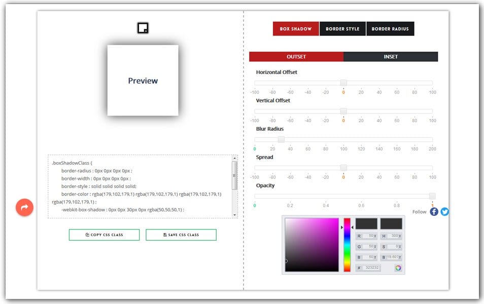 The Ultimate Collection of CSS Generators 256 CSS Box Shadow Generator | css3portal