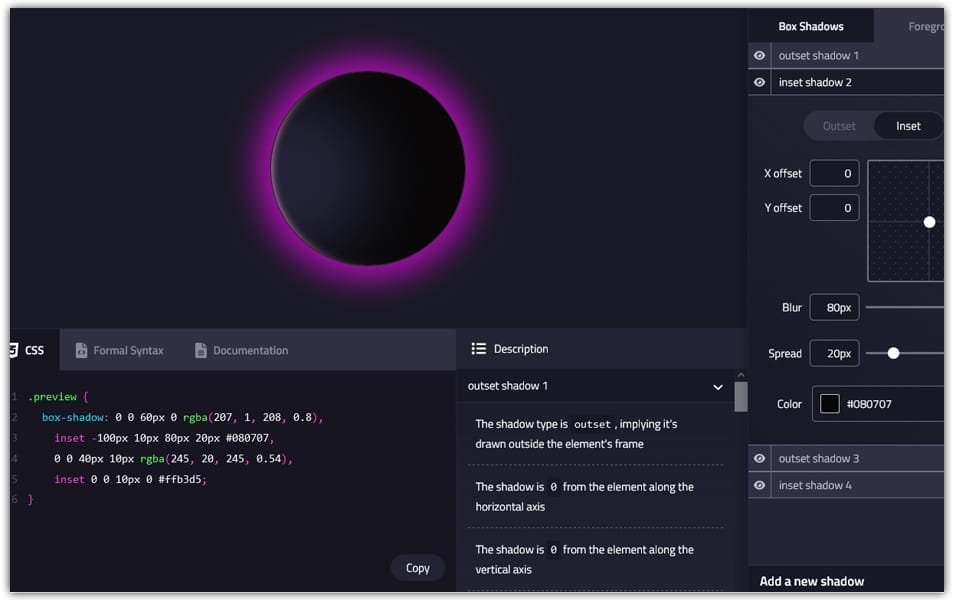 The Ultimate Collection of CSS Generators 229 CSS Box Shadows Generator