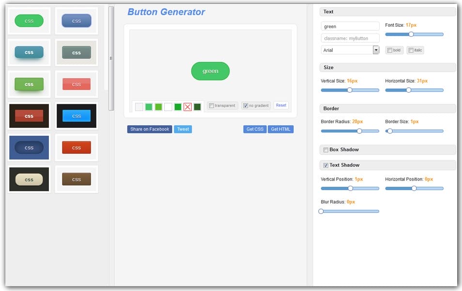 The Ultimate Collection of CSS Generators 85 CSS Button Generator