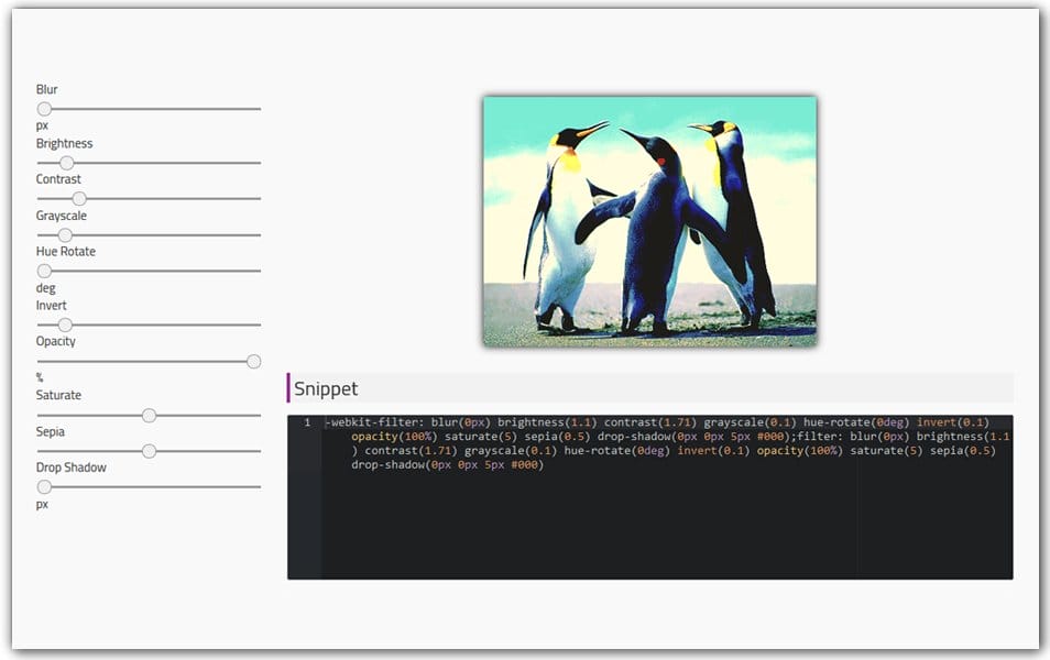 The Ultimate Collection of CSS Generators 337 CSS Filter Generator | Doodle Nerd