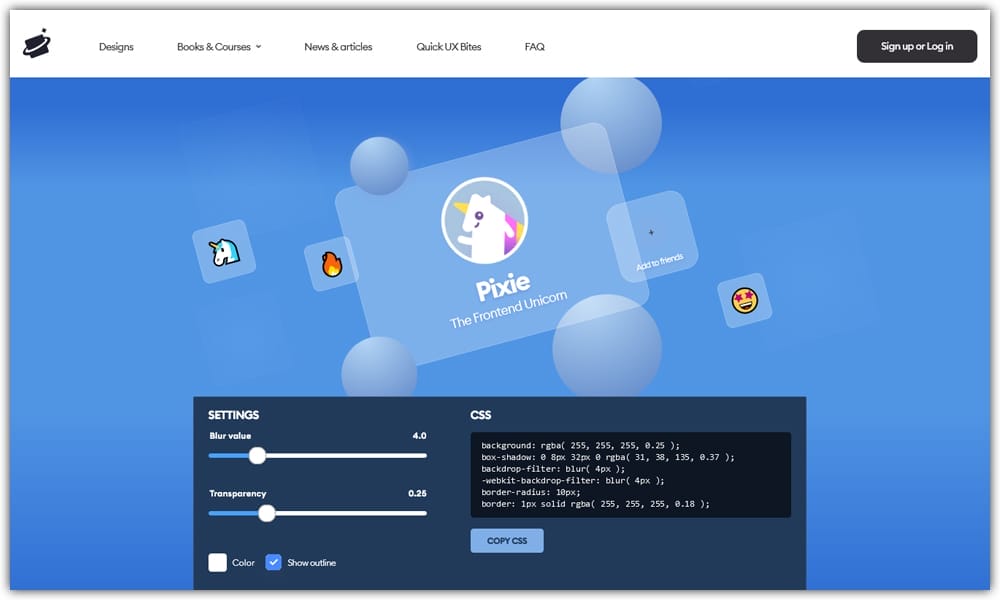 The Ultimate Collection of CSS Generators 388 CSS Glassmorphism Generator