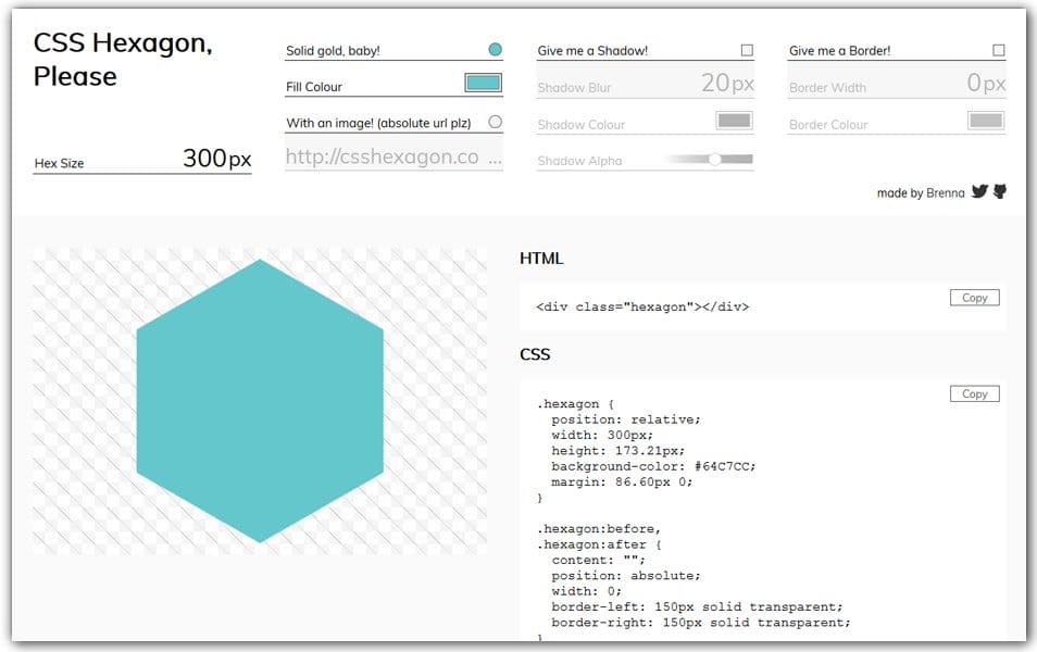 The Ultimate Collection of CSS Generators 402 CSS Hexagon Generator