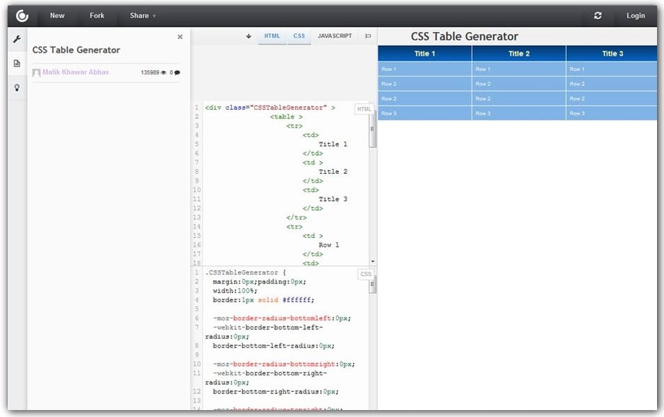 The Ultimate Collection of CSS Generators 176 CSS Table Generator | CSSDeck
