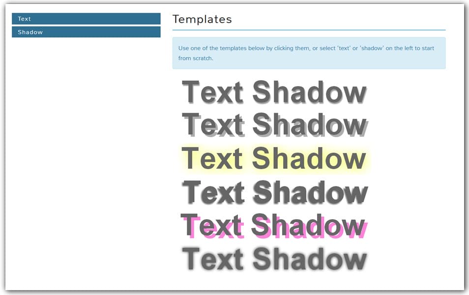The Ultimate Collection of CSS Generators 198 CSS Text Shadow Generator | Coveloping