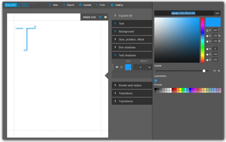 The Ultimate Collection of CSS Generators 182 CSS Text Shadow Generator | EnjoyCSS
