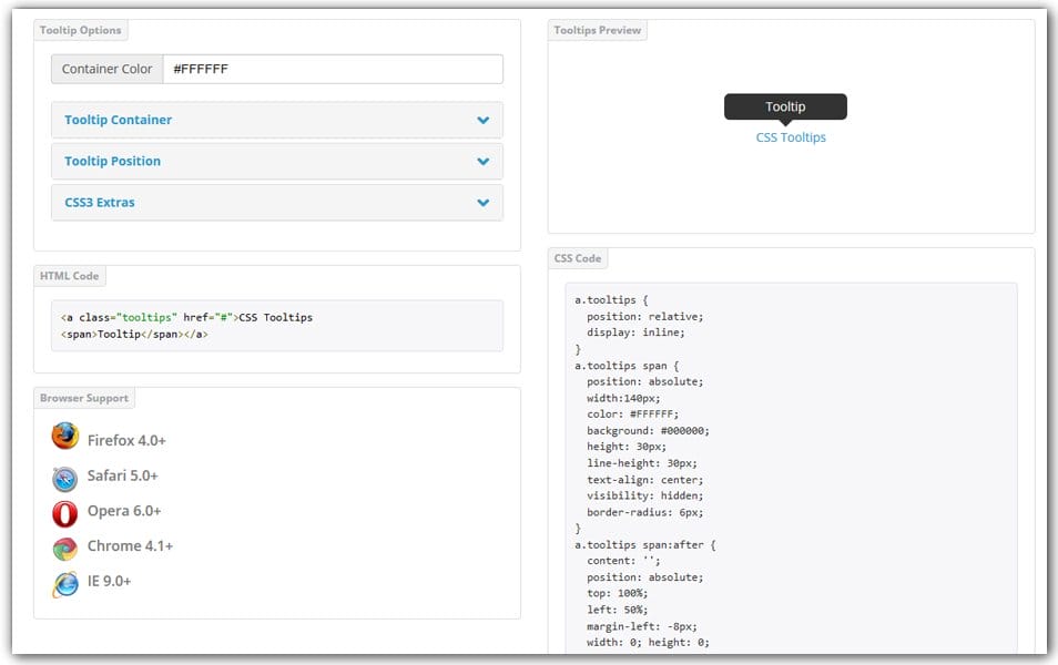 The Ultimate Collection of CSS Generators 351 CSS Tooltip Generator | CSS Portal