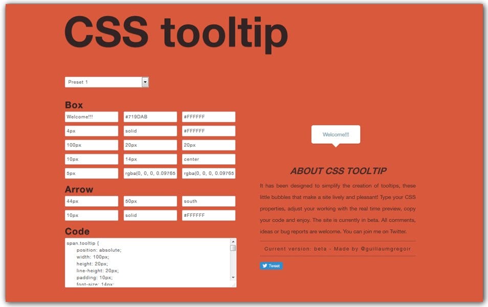 The Ultimate Collection of CSS Generators 347 CSS Tooltip