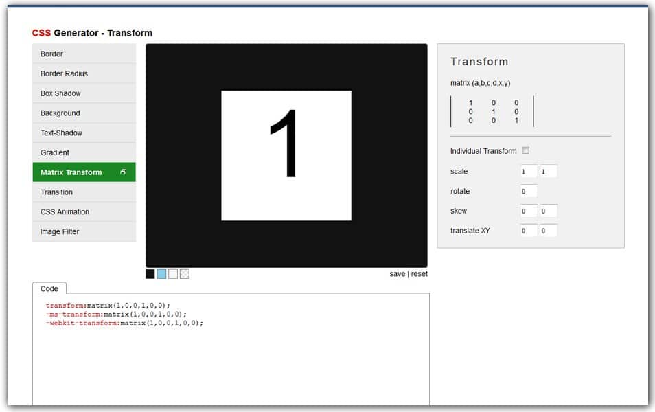 The Ultimate Collection of CSS Generators 258 CSS Transform Generator | AngryTools