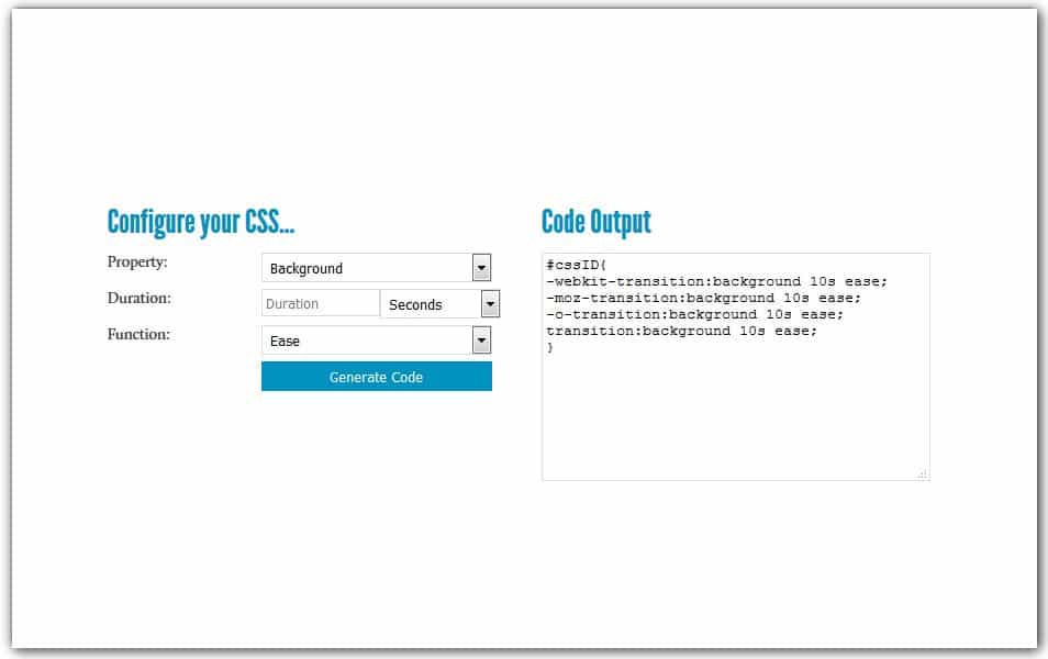 The Ultimate Collection of CSS Generators 271 CSS Transition Generator | HTML5/CSS3 Box