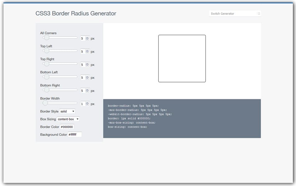 The Ultimate Collection of CSS Generators 219 CSS3 Border Radius Generator | CSSReflex