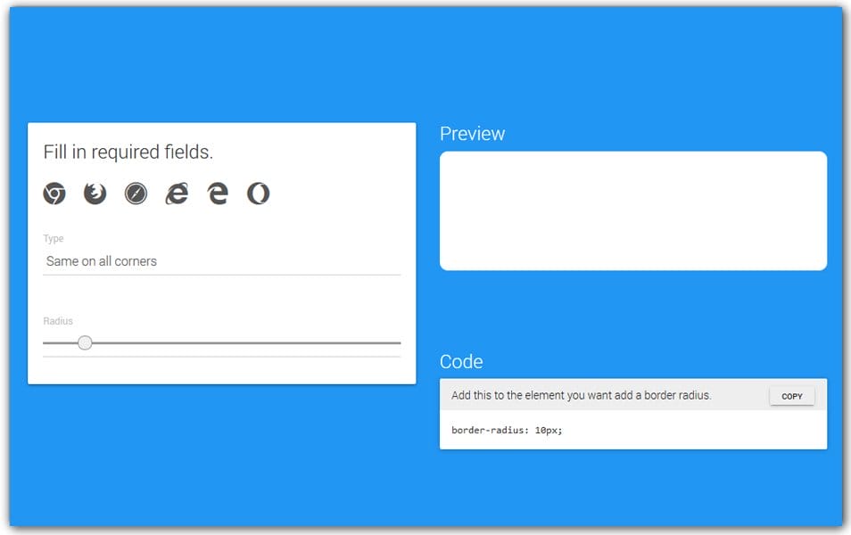 The Ultimate Collection of CSS Generators 226 CSS3 Border Radius Generator | Webcode Tools
