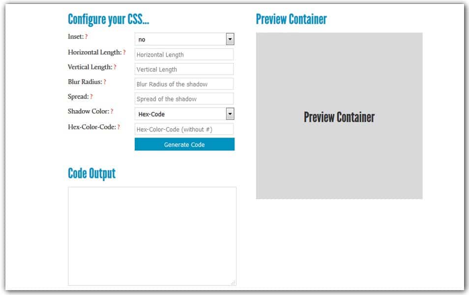 The Ultimate Collection of CSS Generators 254 CSS3 Box Shadow Generator | HTML5/CSS3 Box