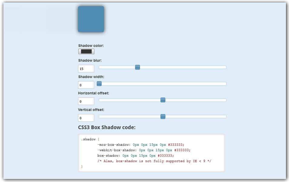 The Ultimate Collection of CSS Generators 247 CSS3 Box Shadow Generator | Manytools