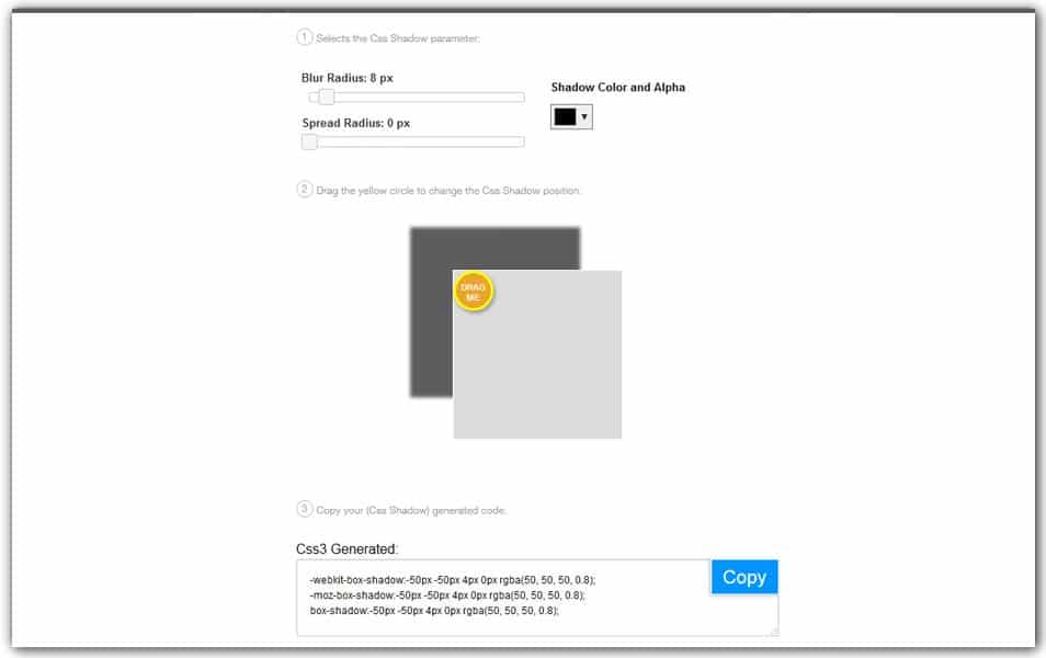 The Ultimate Collection of CSS Generators 232 CSS3 Cross Browser Box Shadow Generator