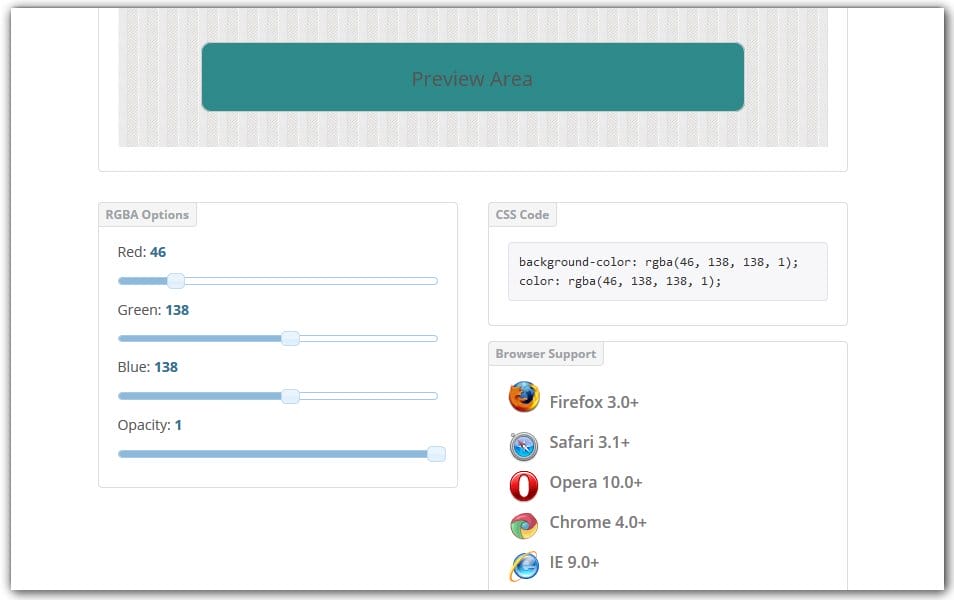 The Ultimate Collection of CSS Generators 277 CSS3 RGBA Generator