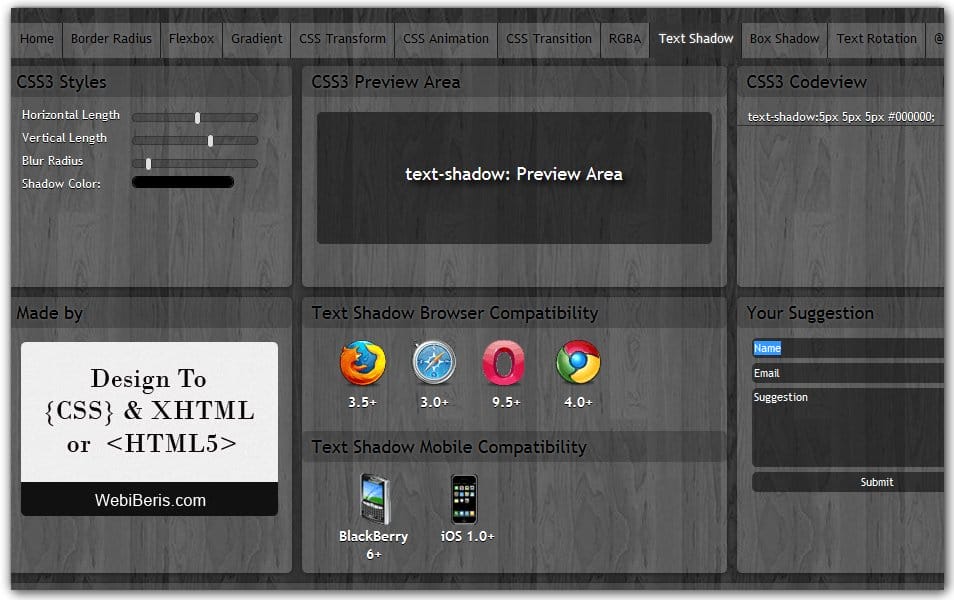 The Ultimate Collection of CSS Generators 192 CSS3 Text Shadow | CSS3 Maker