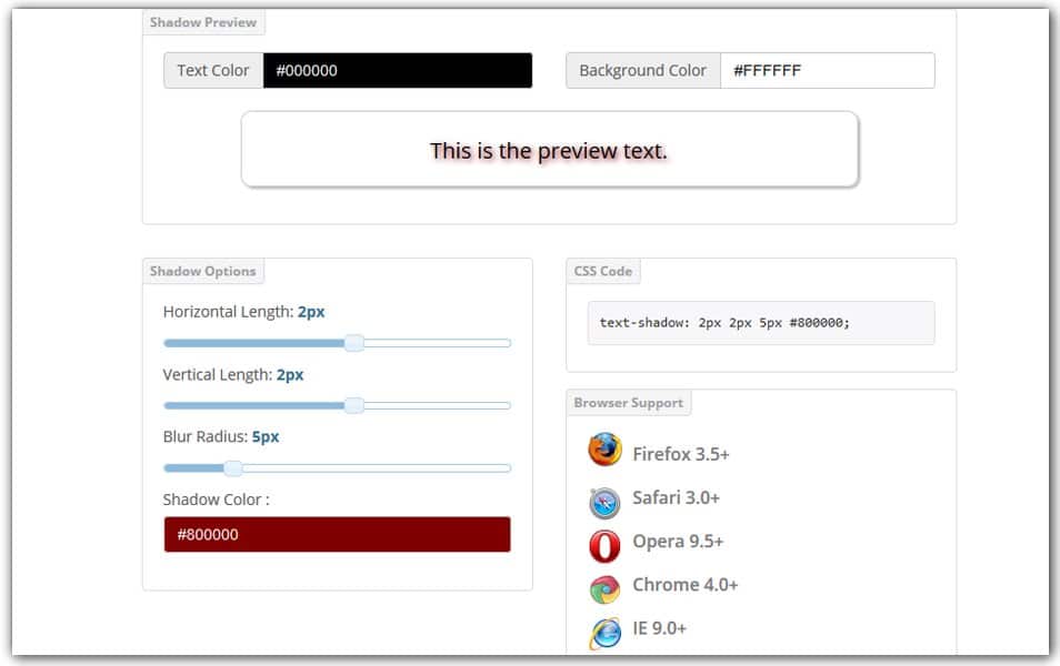 The Ultimate Collection of CSS Generators 184 CSS3 Text Shadow Generator | CSS Portal