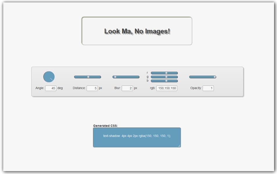 The Ultimate Collection of CSS Generators 183 CSS3 Text Shadow Generator | CSS3gen