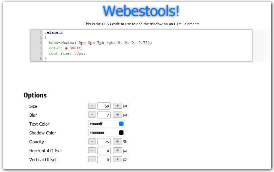 The Ultimate Collection of CSS Generators 186 CSS3 Text Shadows Generator
