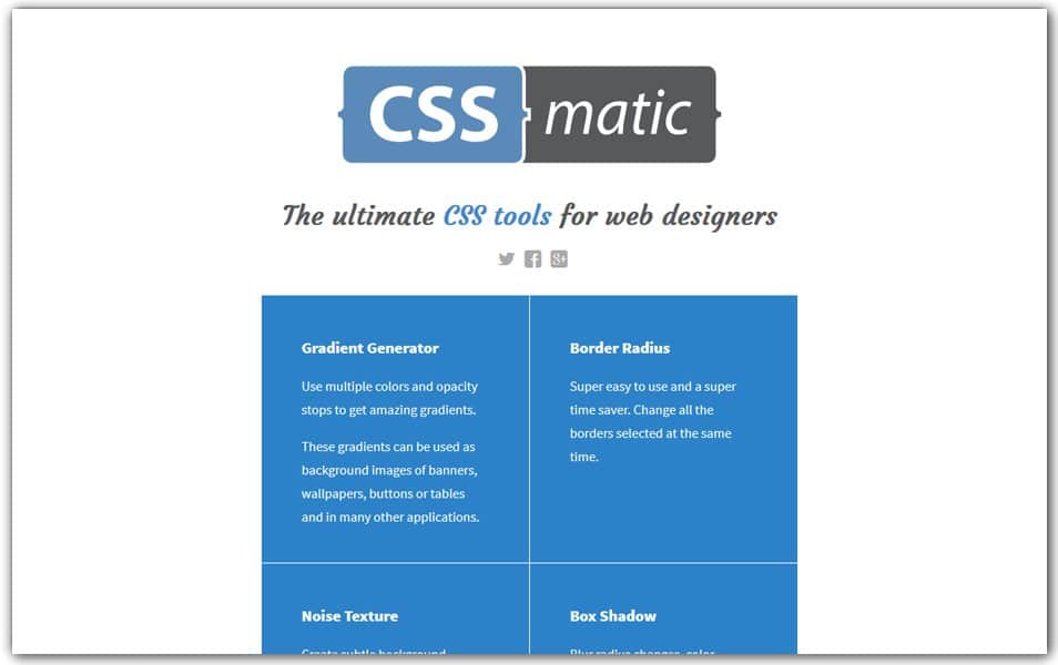The Ultimate Collection of CSS Generators 11 CSSmatic