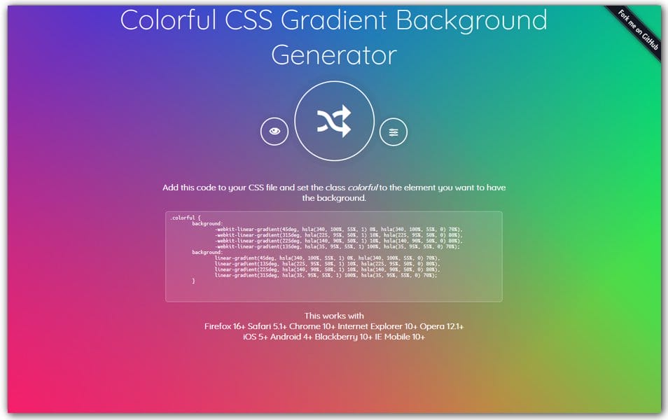 The Ultimate Collection of CSS Generators 61 Colorful CSS Gradient Background Generator